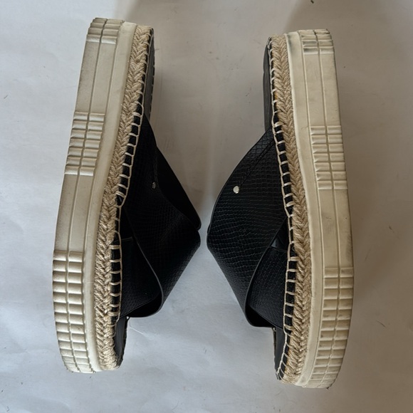 FRANCO SARTO Birch Black Vegan Leather Platform Espadrille Sandals 7.5 EUC $100 - Picture 6 of 10